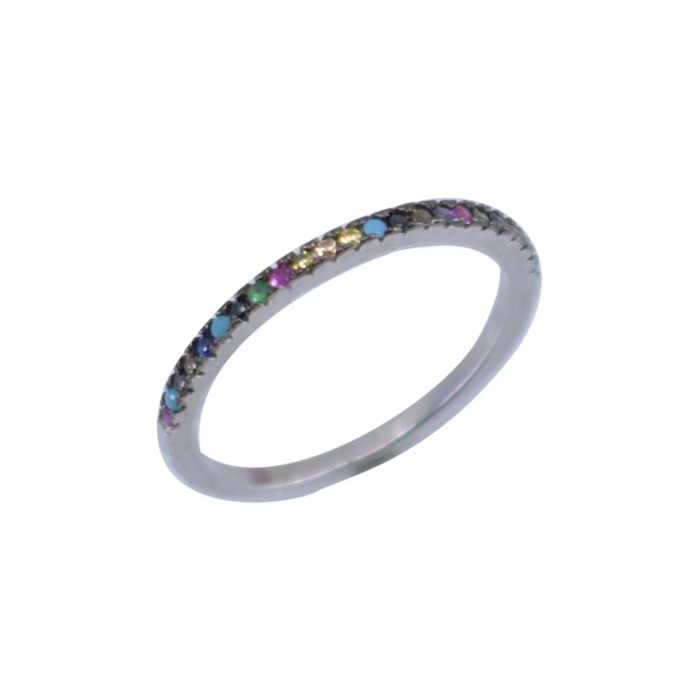 Inel Argint 925 cu Minizirconii Colorate, Marime 52 [1]