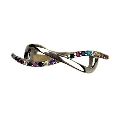 Inel Argint 925, Infinit Mare cu Zirconiu Colorat M 56 [1]