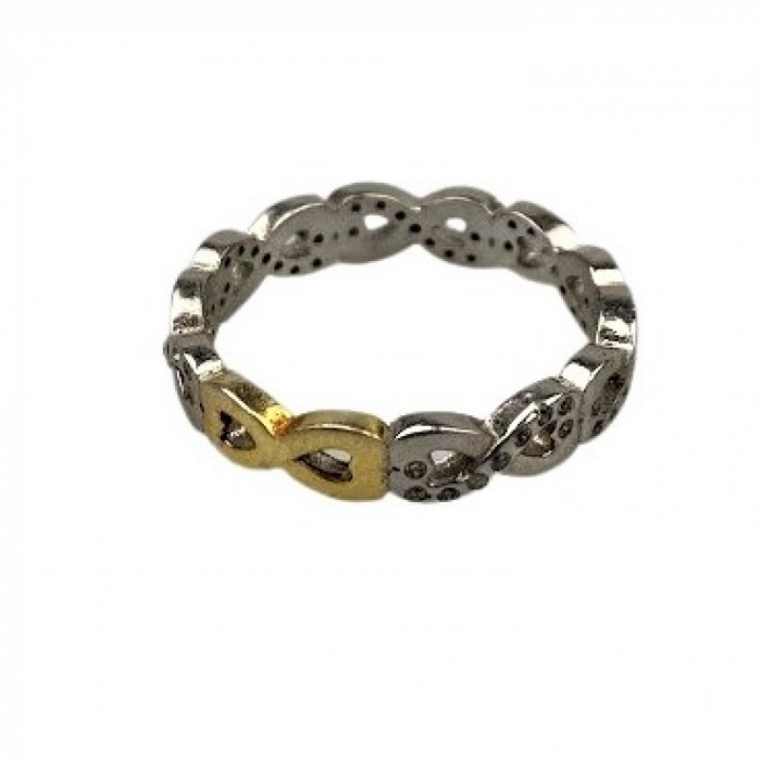 Inel Argint 925 Infinit Placat cu Aur Galben si Minizirconii M 59 [1]