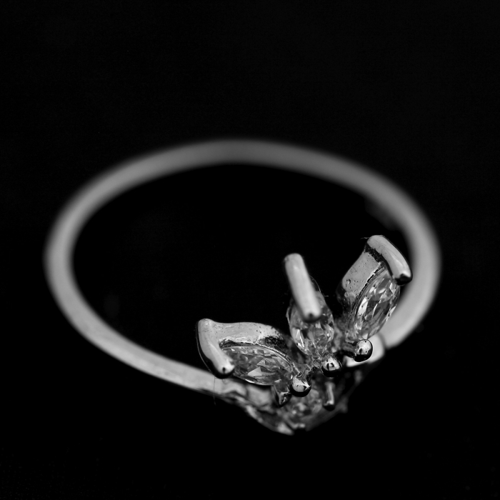 Inel din Argint 925 cu Zirconii, model Floare, marimea 58 [4]