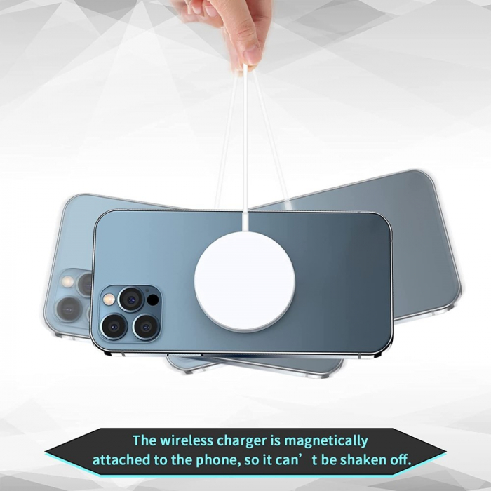 Inel Magnetic incarcare fara fir, montare auto, MagSafe Silicone pentru Apple iPhone 12 / 13 / 14, Rosu [5]