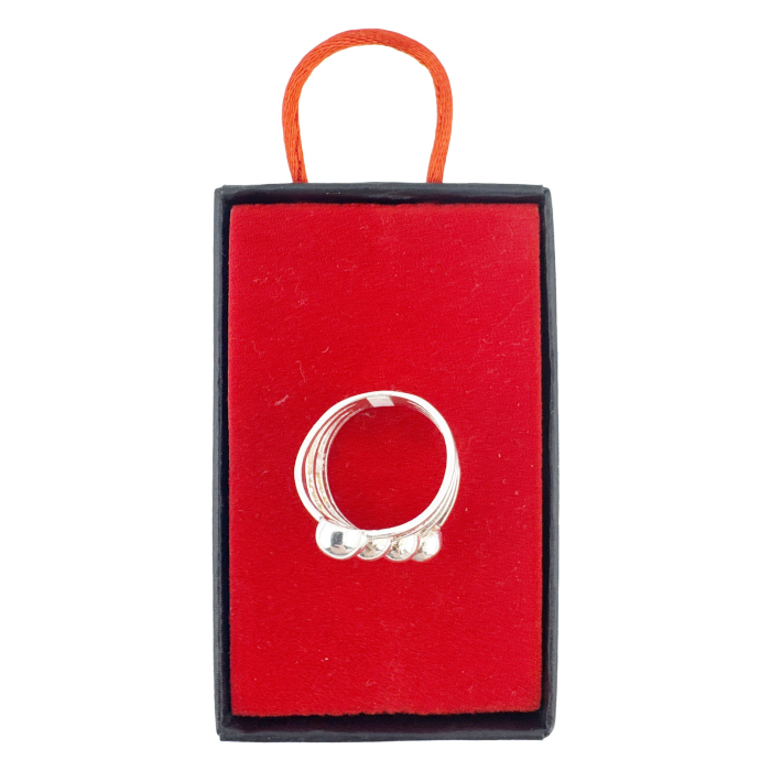 Inel pentru Dama Argint 925, Jolie, Model 4 bile, 6 gr, Marimea 55, 2.5 x 2 cm, Argintiu [4]