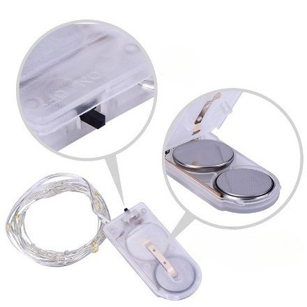 Instalatie Craciun, 1 metru, 10 LED-uri, Roz, cu baterii, fir cupru, liniar, interior/exterior, Flippy [3]