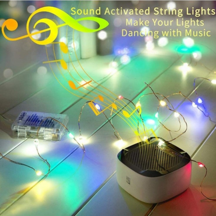 Instalatie Craciun, 10 metri, 100 LED-uri, multicolor RGB, sincronizare muzica, telecomanda 12 de functii, USB, fir cupru, liniar, interior/exterior, Flippy [5]