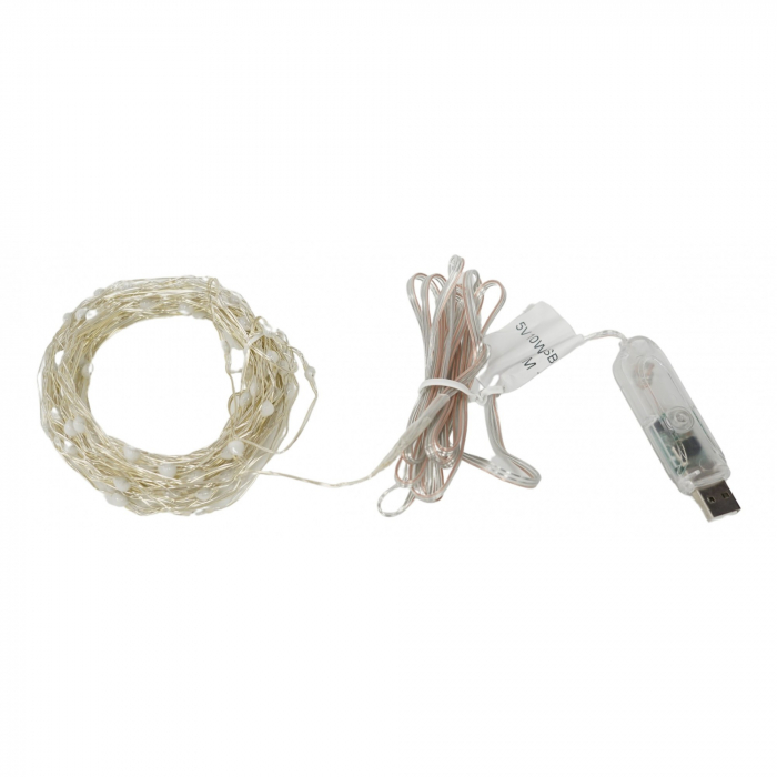 Instalatie Craciun, 10 metri, 100 LED-uri, telecomanda 32 de functii, multicolor RBG, fir cupru, USB, interior, Flippy [1]