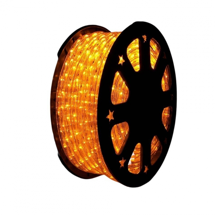 Instalatie Craciun, 100 m, 2400 Led-uri, Furtun Luminos, Alb cald, Transformator, Sectionabila, 220 V, Flippy [1]
