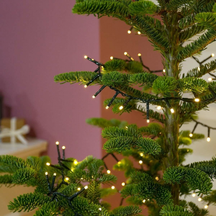 Instalatie Craciun, 105 m, 1050 Led-uri ,Liniara, Alb cald, 8 jocuri de lumini, Transformator, Interconectabila, Prelungitor 5 m inclus, Fir Verde, Flippy [3]