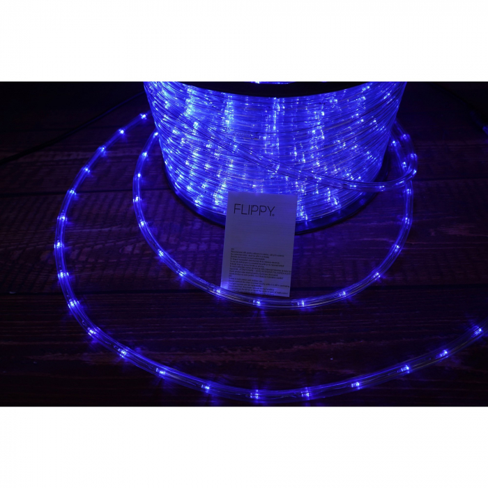 Instalatie Craciun, 2 m, 48 Led-uri, Furtun Luminos, Albastru, Transformator, 8 jocuri de lumini, Sectionabila, 220 V, Flippy [4]