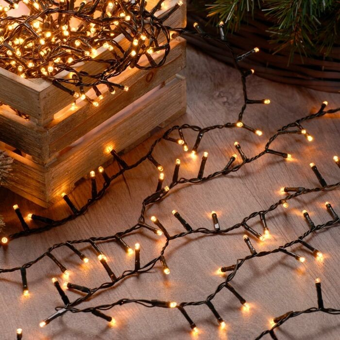 Instalatie Craciun, 20 metri, 200 de LED-uri, alb cald, cu energie solara, fir de cupru, liniar, interior/exterior, Flippy [1]