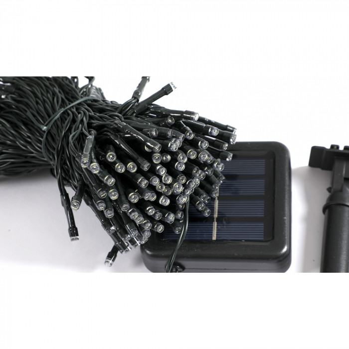 * LICHIDARE STOC * Instalatie Craciun, 20 metri, 200 de LED-uri, Alb Rece, cu energie solara, fir de cupru, liniar, interior/exterior, Flippy - [3]