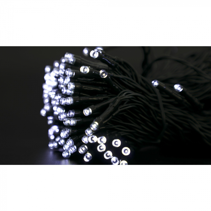 Instalatie Craciun, 20 metri, 200 de LED-uri, Alb Rece, cu energie solara, fir de cupru, liniar, interior/exterior, Flippy [8]