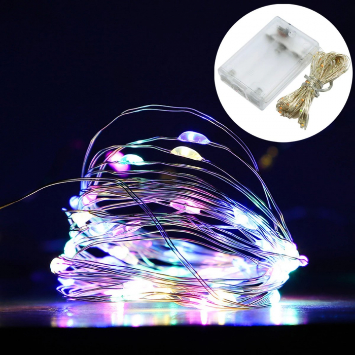 Instalatie Craciun, 20 metri, 200 LED-uri, cu Baterii si Telecomanda cu 8 functii, Multicolor, Flippy [4]