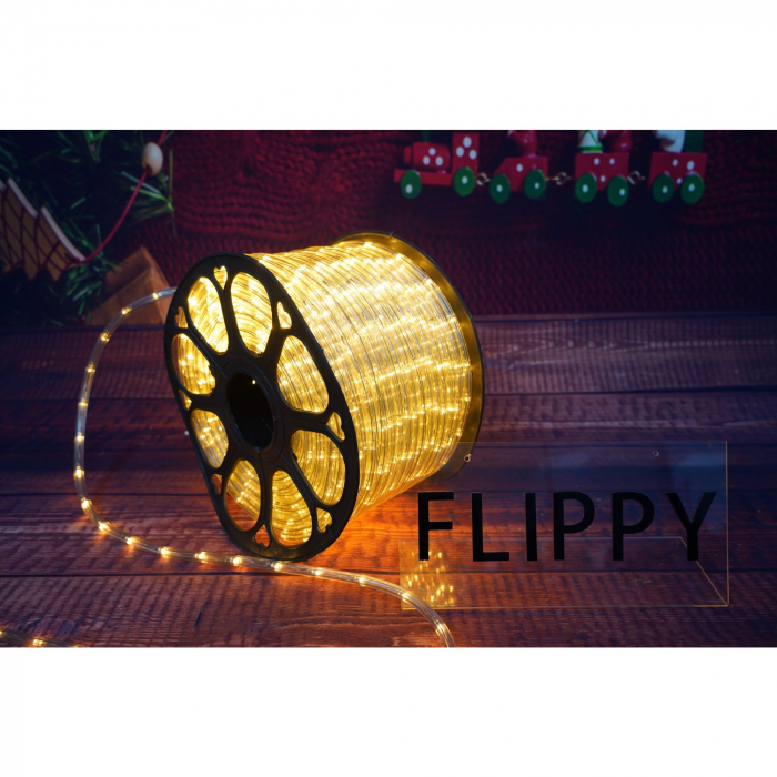 Instalatie Craciun, 24 m, 576 Led-uri, Furtun Luminos, Alb cald, Transformator, Sectionabila, 220 V, Flippy [5]