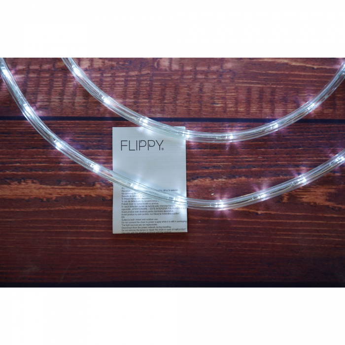 Instalatie Craciun, 24 m, 576 Led-uri, Furtun Luminos, Alb rece, Transformator, Sectionabila, 220 V, Flippy [7]