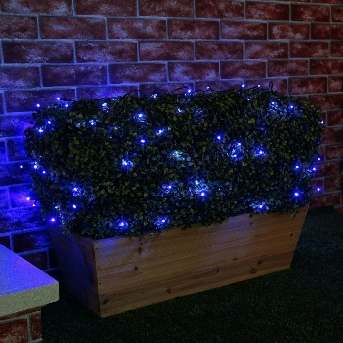Instalatie Craciun, 25 m, 250 Led-uri ,Liniara, Albastru, 8 jocuri de lumini, Transformator, Interconectabila, Prelungitor 3 m inclus, Fir Verde, Flippy [5]