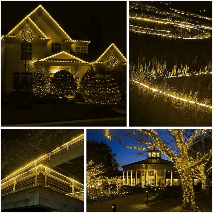 * LICHIDARE STOC * Instalatie Craciun, 28 m, 672 Led-uri, Furtun Luminos, Alb cald, Transformator, Sectionabila, 220 V, Flippy - [9]