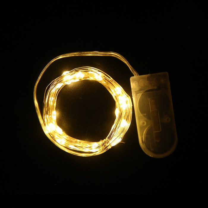 Instalatie Craciun, 3 metri, 30 LED-uri, Alb Cald, cu baterii, fir cupru, liniar, interior/exterior, Flippy [3]