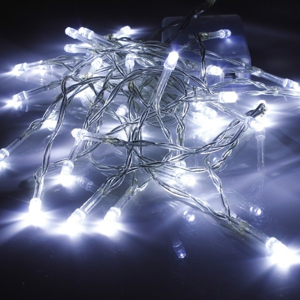 Instalatie Craciun, 30 m, 720 Led-uri ,Franjuri, Alb rece, Flash, Alimentator, Interconectabila, Prelungitor 6.5 m inclus, Fir Transparent Cauciucat, 220v, Flippy [3]