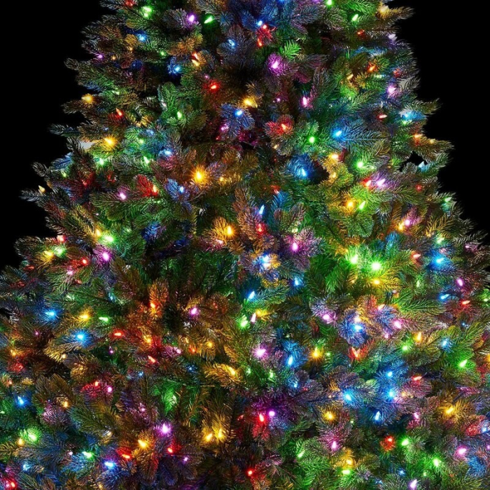 Instalatie Craciun, 45 m, 450 Led-uri ,Liniara, Rosu/Albastru/Rosu/Verde, Flash, Transformator cu telecomanda, Interconectabila, Prelungitor 3 m inclus, Fir Verde, Flippy [2]