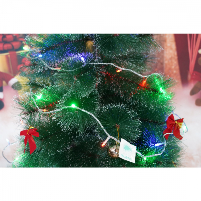Instalatie Craciun, 45 m, 450 Led-uri ,Liniara, Rosu/Albastru/Rosu/Verde, Flash, Transformator cu telecomanda, Interconectabila, Prelungitor 5 m inclus, Fir Verde, Flippy [4]