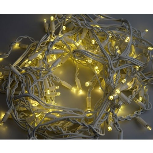 Instalatie Craciun, 5 m, 120 Led-uri ,Franjuri, Alb cald, Flash, Alimentator, Interconectabila, Prelungitor 6.5 m inclus, Fir Alb Cauciucat, 220v, Flippy [2]