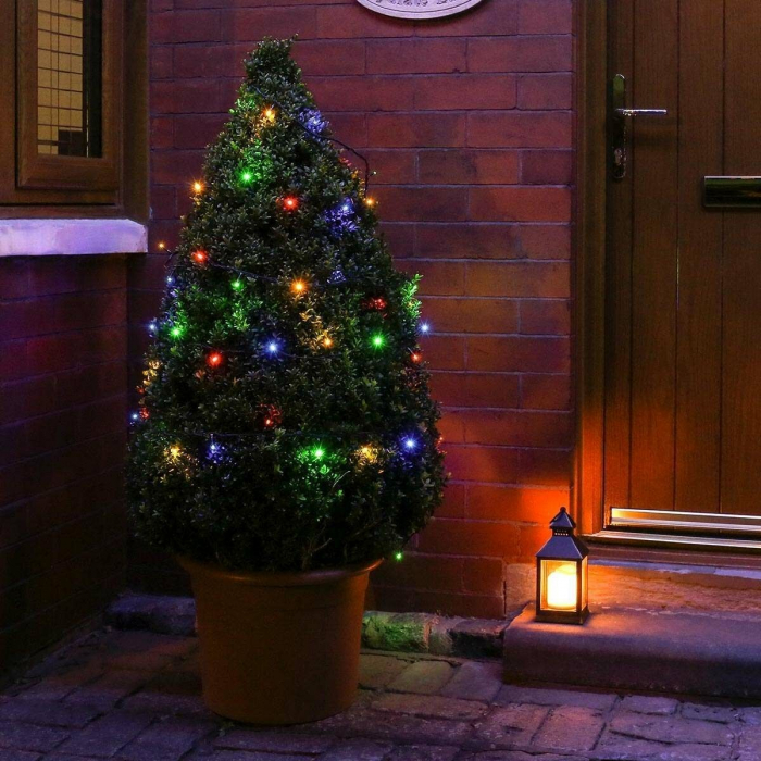 Instalatie Craciun, 5 m, 50 Led-uri ,Liniara, Multicolor, 8 jocuri de lumini, Transformator cu telecomanda, Interconectabila, Prelungitor 5 m inclus, Fir Verde, Flippy [3]