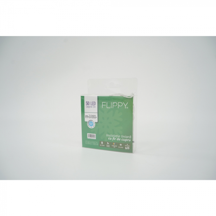 Instalatie Craciun, 5 m, Albastru, 50 Led-uri, Baterii, Flippy [2]