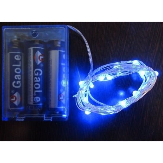 Instalatie Craciun, 5 m, Albastru, 50 Led-uri, Baterii, Flippy [4]