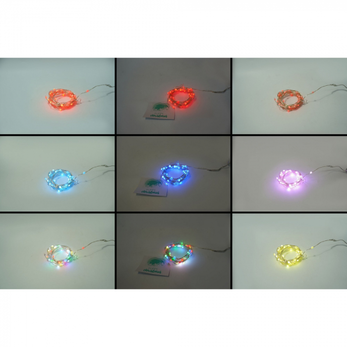 Instalatie Craciun, 5 metri, 50 LED-uri, telecomanda 32 de functii, multicolor RBG, fir cupru, USB, interior, Flippy [6]