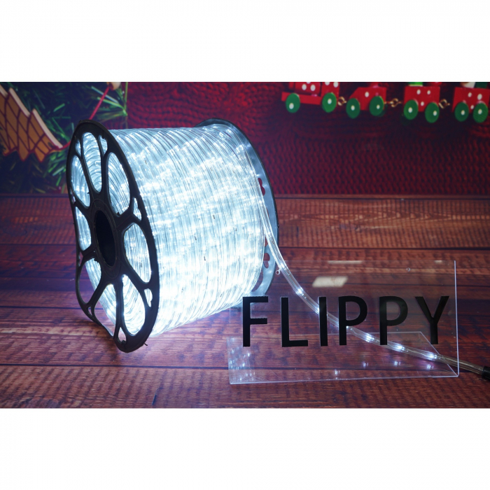 Lichidare Instalatie Craciun, 50 m, 1200 Led-uri, Furtun Luminos, Alb rece, Transformator, Sectionabila, 220 V, Flippy [3]