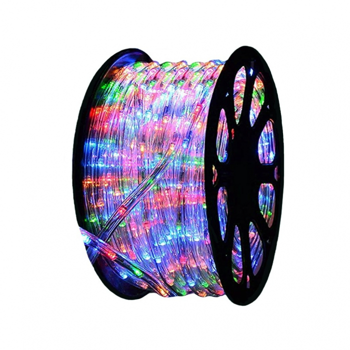 * LICHIDARE STOC * Instalatie Craciun, 50 m, 1200 Led-uri, Furtun Luminos, Multicolor, Transformator, 8 jocuri de lumini, Sectionabila, 220 V, Flippy - [1]