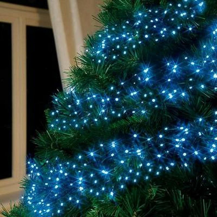 Instalatie Craciun, 50 m, 500 Led-uri ,Liniara, Albastru, 8 jocuri de lumini, Transformator cu telecomanda, Interconectabila, Prelungitor 3 m inclus, Fir Transparent, Flippy [4]