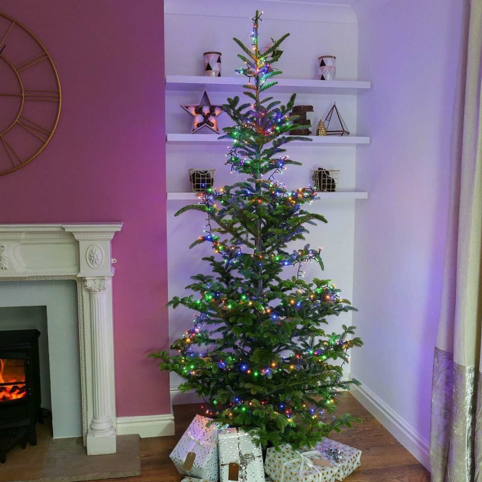 Instalatie Craciun, 55 m, 550 Led-uri ,Liniara, Rosu/Albastru/Rosu/Verde, Flash, Transformator, Interconectabila, Prelungitor 3 m inclus, Fir Verde, Flippy [4]
