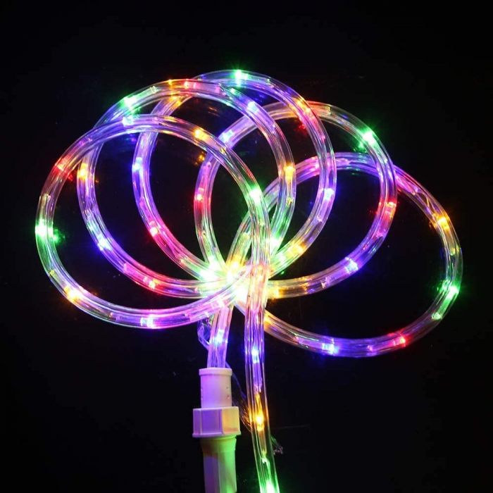 Instalatie Craciun, 68 m, 1632 Led-uri, Furtun Luminos, Multicolor, Transformator, 8 jocuri de lumini, Sectionabila, 220 V, Flippy [2]