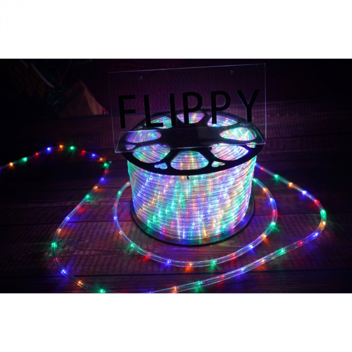 Instalatie Craciun, 68 m, 1632 Led-uri, Furtun Luminos, Multicolor, Transformator, 8 jocuri de lumini, Sectionabila, 220 V, Flippy [10]