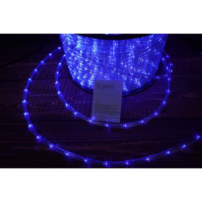 Instalatie Craciun, 70 m, 1680 Led-uri, Furtun Luminos, Albastru, Transformator, 8 jocuri de lumini, Sectionabila, 220 V, Flippy [9]