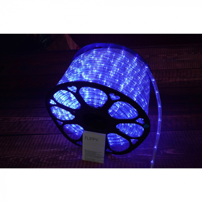 Instalatie Craciun, 70 m, 1680 Led-uri, Furtun Luminos, Albastru, Transformator, 8 jocuri de lumini, Sectionabila, 220 V, Flippy [3]