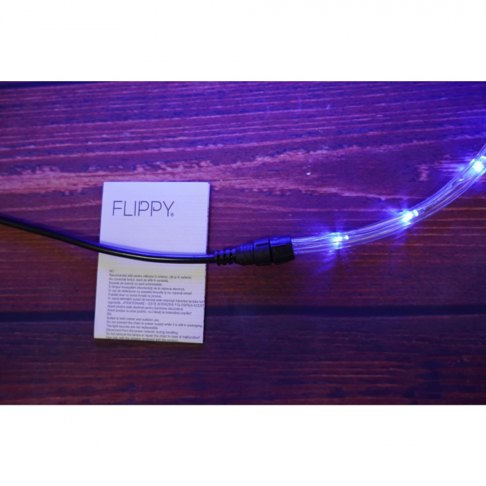 Instalatie Craciun, 76 m, 1824 Led-uri, Furtun Luminos, Albastru, Transformator, Sectionabila, 220 V, Flippy [5]