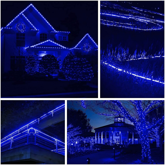 Instalatie Craciun, 76 m, 1824 Led-uri, Furtun Luminos, Albastru, Transformator, Sectionabila, 220 V, Flippy [7]