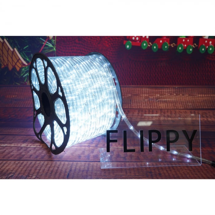 Instalatie Craciun, 80 m, 1920 Led-uri, Furtun Luminos, Alb rece, Transformator, 8 jocuri de lumini, Sectionabila, 220 V, Flippy [3]