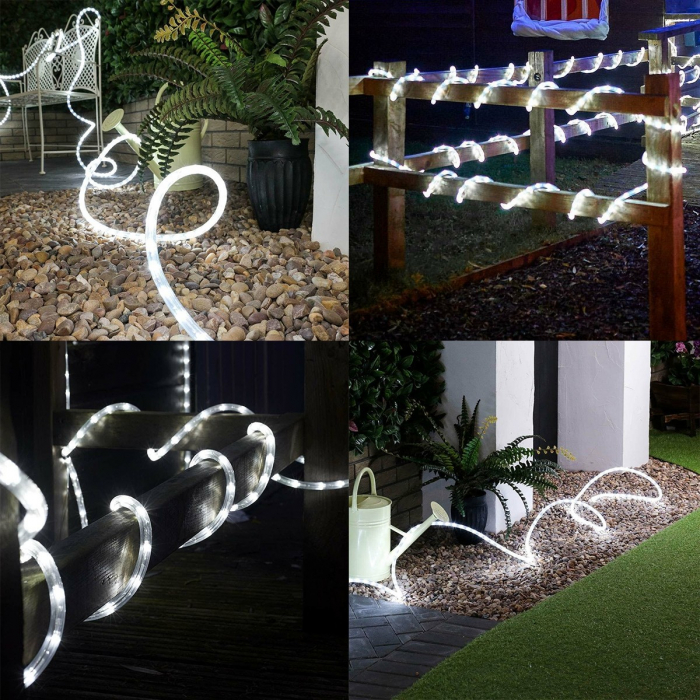 Instalatie Craciun, 98 m, 2352 Led-uri, Furtun Luminos, Alb rece, Transformator, 8 jocuri de lumini, Sectionabila, 220 V, Flippy [13]