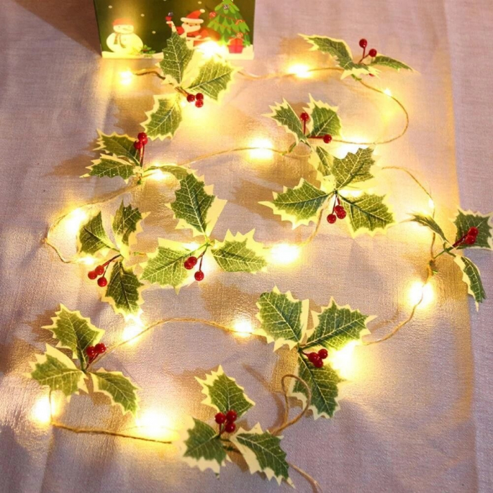 Instalatie Craciun cu baterii, 2 metri, 20 LED-uri tip fructe rosii, Alb Cald, Flippy [4]