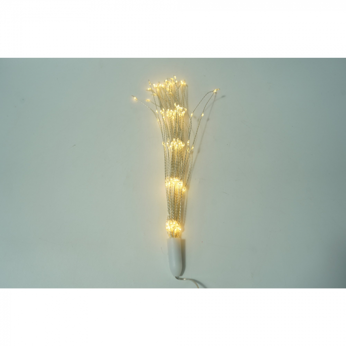 Instalatie Craciun, Flippy, 200 LED-uri, Telecomanda 8 functii, Incarcare Solara, Explozie Fireworks, Fir Cupru, interior/exterior, Alb Cald [6]