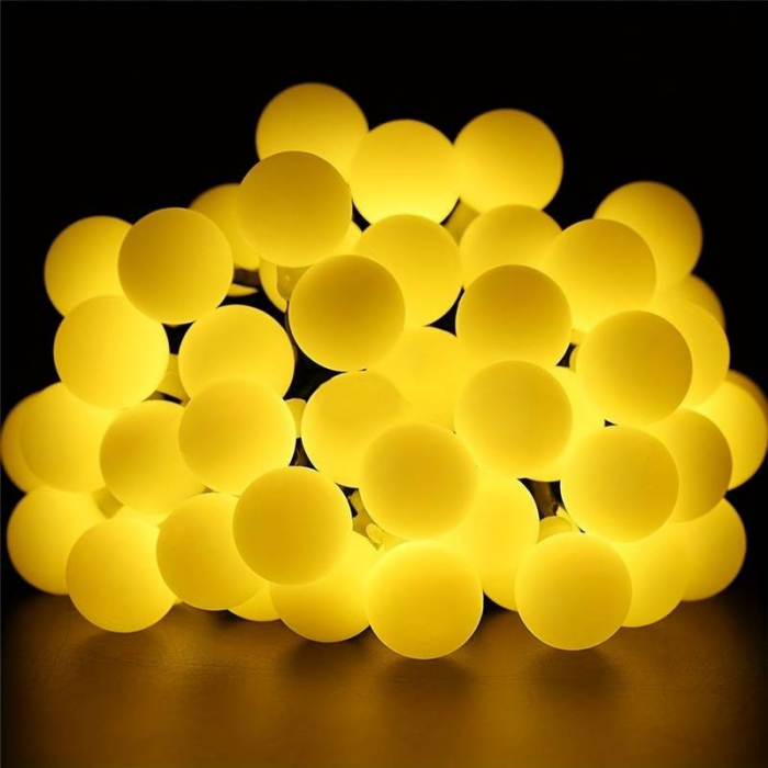 Instalatie Craciun, Flippy, 6 m, 50 de LED-uri, Model cu Bilute, Tip Liniara, cu Baterie, Interior/Exterior, Alb Cald [4]