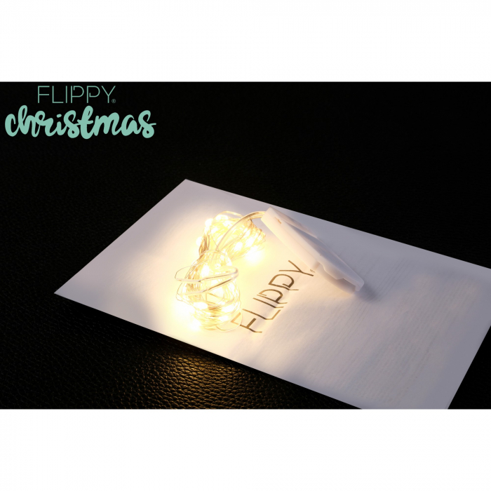 Instalatie Craciun, Liniara, 1 m, Baterii, 10 LED-uri, Alb Cald, Fir Cupru, Interior/Exterior, Flippy [5]