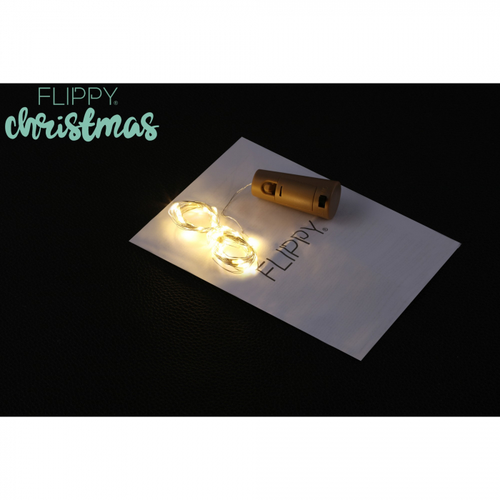 Instalatie Craciun, Liniara, 3 metri, Baterii, 30 LED-uri, Alb Cald, Fir Cupru, Interior/Exterior, Flippy [10]