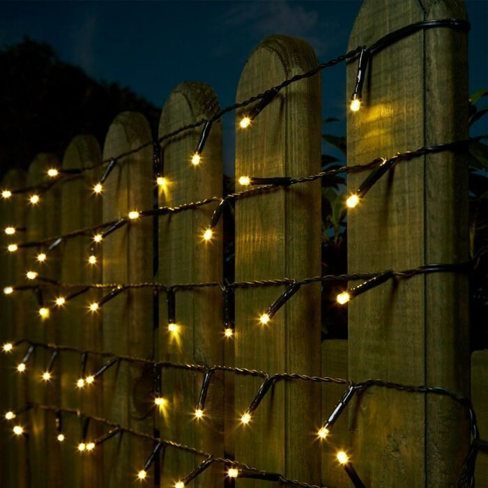 Instalatie Craciun liniara, cu transformator, 20 m, Alb Cald, 200 LED-uri V5, 8 jocuri de lumini, fir verde, Flippy [1]