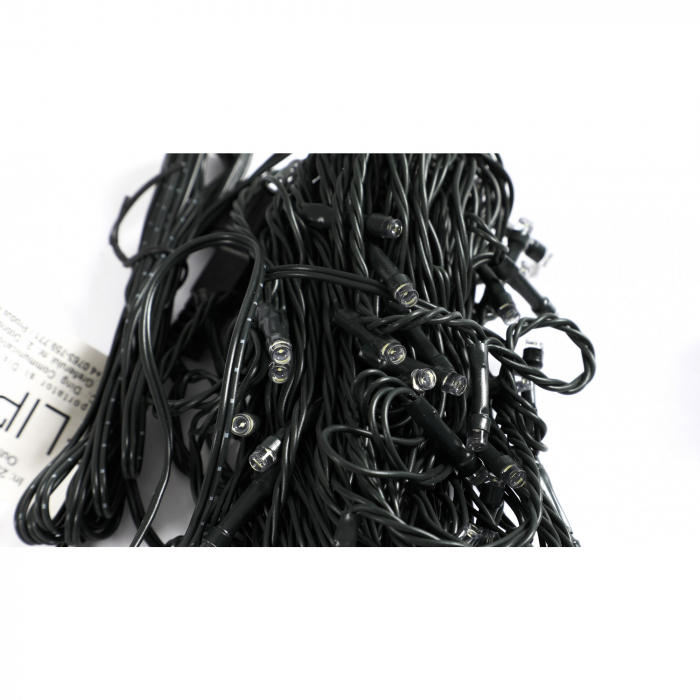 Instalatie Craciun liniara, cu transformator 31V, 10m, Alb Rece, 100 LED-uri V5, 8 jocuri de lumini, Fir verde, Flippy [3]