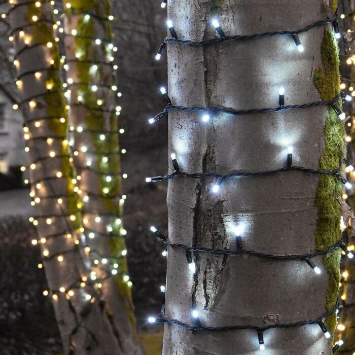 Instalatie Craciun Profesionala de Exterior IP65, 20 m, 200 Led-uri Mari ,Liniara, Alb rece, Interconectabila, Prelungitor 1.5 m inclus, Fir Negru, Flippy [8]