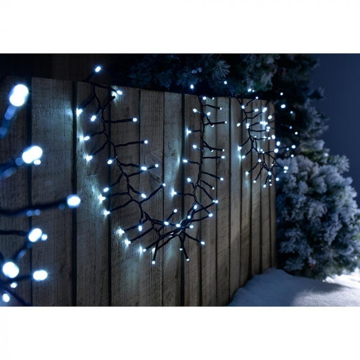 Instalatie Craciun Profesionala de Exterior IP65, 220 m, 5280 Led-uri Mari ,Franjuri, Alb rece, Flash, Alimentator, Interconectabila, Prelungitor 6.5 m inclus, Fir Negru Cauciucat, 220v, Flippy [3]